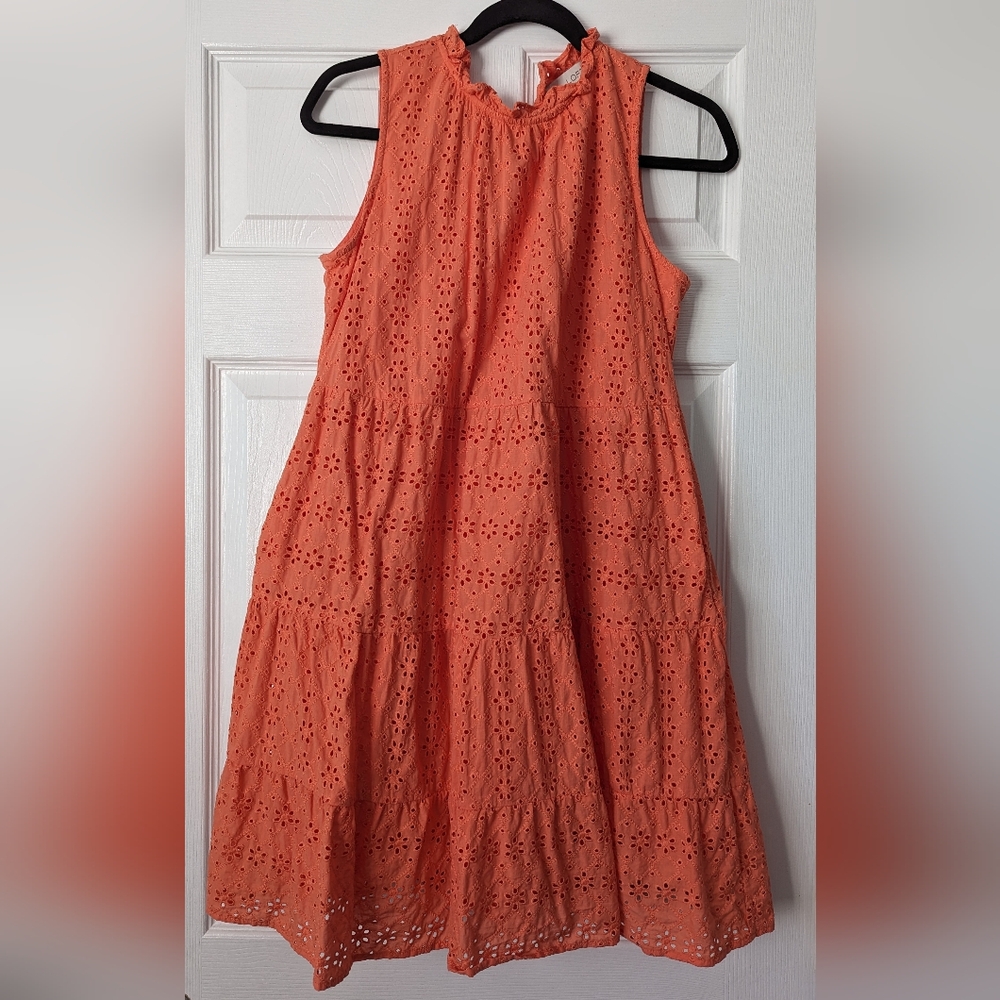 Petite Eyelet Tiered Swing Dress